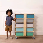 Torre Portaoggetti Mobile a 20 Scomparti ECR4Kids e 20 Contenitori, 5x4, Mobili per Bambini