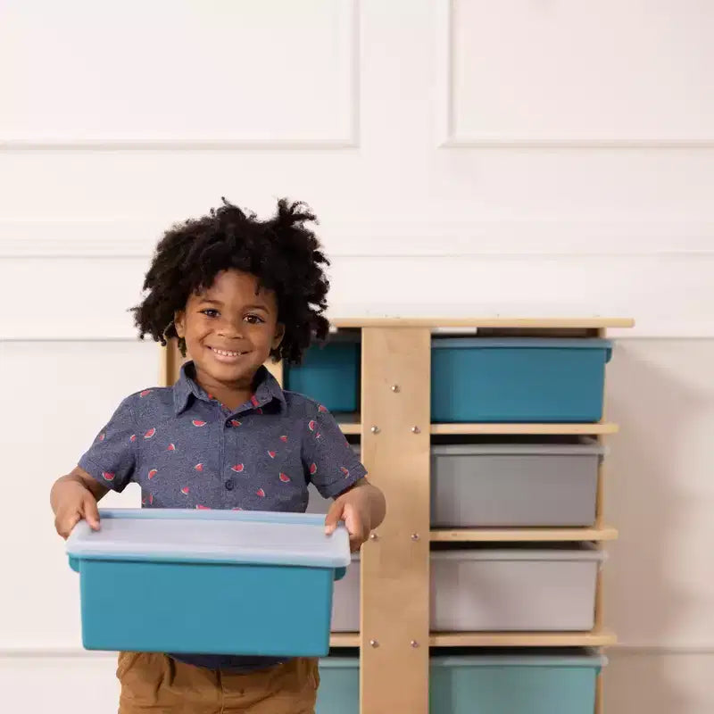 Torre Portaoggetti Mobile a 20 Scomparti ECR4Kids e 20 Contenitori, 5x4, Mobili per Bambini