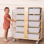 Torre Portaoggetti Mobile a 20 Scomparti ECR4Kids e 20 Contenitori, 5x4, Mobili per Bambini
