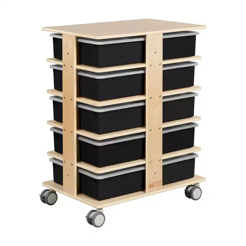 Torre Portaoggetti Mobile a 20 Scomparti ECR4Kids e 20 Contenitori, 5x4, Mobili per Bambini