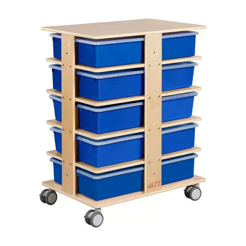 Torre Portaoggetti Mobile a 20 Scomparti ECR4Kids e 20 Contenitori, 5x4, Mobili per Bambini