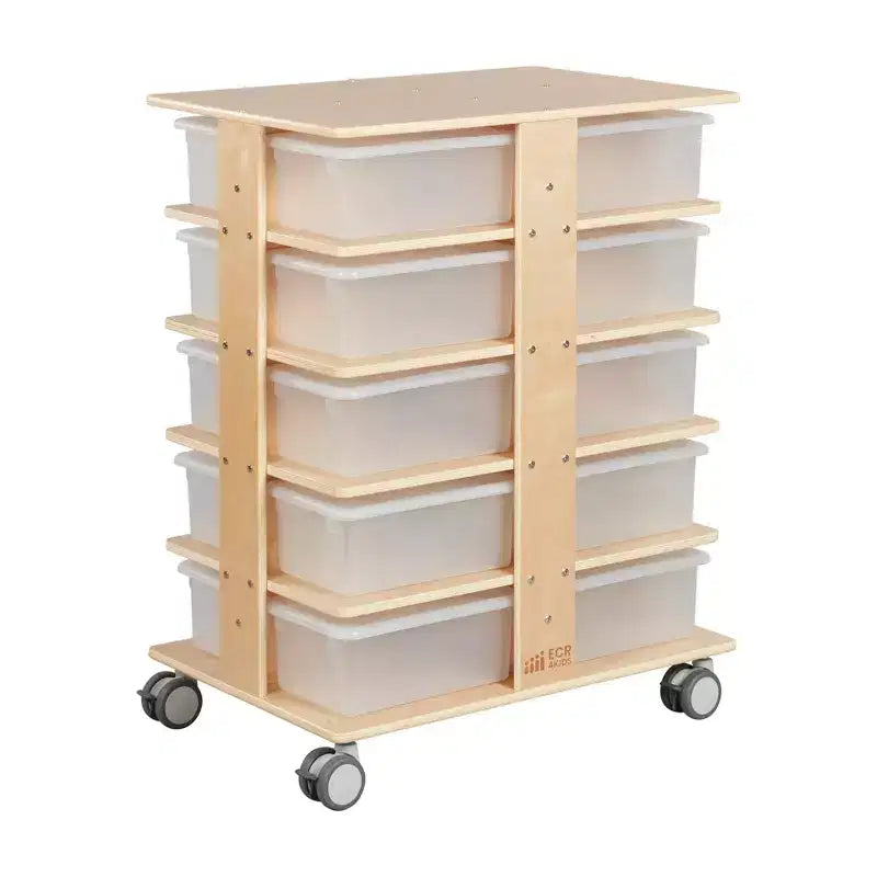 Torre Portaoggetti Mobile a 20 Scomparti ECR4Kids e 20 Contenitori, 5x4, Mobili per Bambini