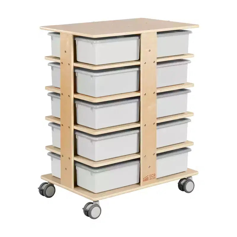 Torre Portaoggetti Mobile a 20 Scomparti ECR4Kids e 20 Contenitori, 5x4, Mobili per Bambini
