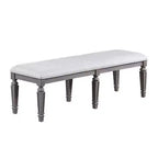 Panca da pranzo Royal Hampton con gambe tornite, 64 pollici, in legno grigio e tessuto