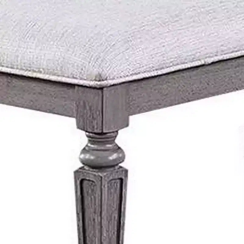 Panca da pranzo Royal Hampton con gambe tornite, 64 pollici, in legno grigio e tessuto