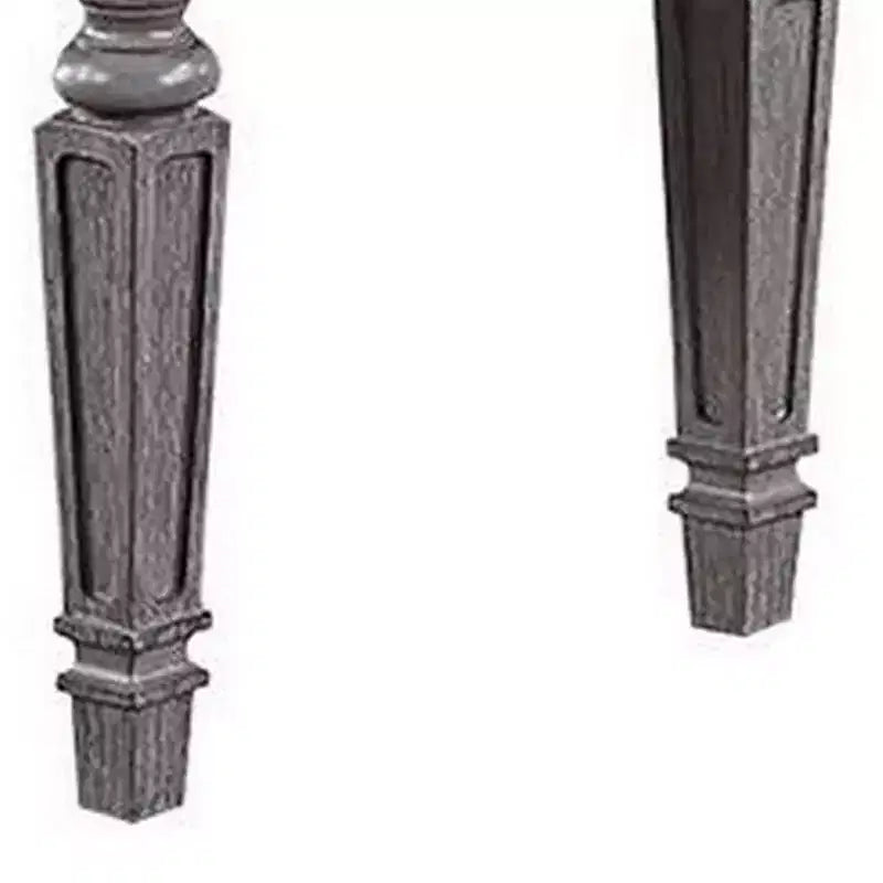 Panca da pranzo Royal Hampton con gambe tornite, 64 pollici, in legno grigio e tessuto