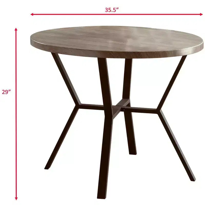 Ensemble de salle à manger 5 pièces Okak de style industriel avec table et chaises à dossier pour salle à manger, restaurant, ensemble dinette en métal et bois pour dîner en famille