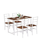 Ensemble de salle à manger 5 pièces Okak de style industriel avec table et chaises à dossier pour salle à manger, restaurant, ensemble dinette en métal et bois pour dîner en famille