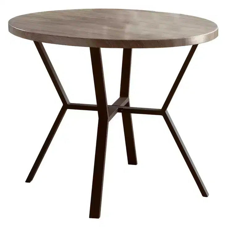 Ensemble de salle à manger 5 pièces Okak de style industriel avec table et chaises à dossier pour salle à manger, restaurant, ensemble dinette en métal et bois pour dîner en famille
