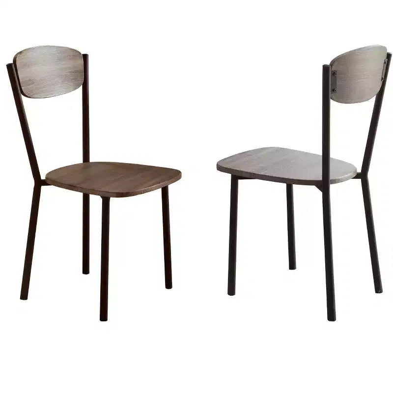 Ensemble de salle à manger 5 pièces Okak de style industriel avec table et chaises à dossier pour salle à manger, restaurant, ensemble dinette en métal et bois pour dîner en famille
