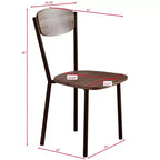 Ensemble de salle à manger 5 pièces Okak de style industriel avec table et chaises à dossier pour salle à manger, restaurant, ensemble dinette en métal et bois pour dîner en famille