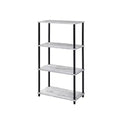 HomeStock 34 H. White Plastic Corner Shelves 3 with Tier Shelves