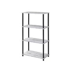 HomeStock 34 H. White Plastic Corner Shelves 3 with Tier Shelves