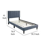 Letto matrimoniale Royal Hampton, rivestimento in morbido lino grigio antracite trapuntato a canali