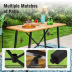 Captiva Designs Set da 5 pezzi tavolo da bar rettangolare con piano a doghe effetto legno in metallo e sgabelli da bar girevoli con seduta in tessuto a rete