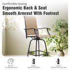 Captiva Designs Set da 5 pezzi tavolo da bar rettangolare con piano a doghe effetto legno in metallo e sgabelli da bar girevoli con seduta in tessuto a rete