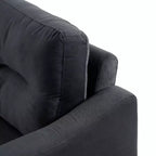 Moderno divano a due posti, rivestimento in misto cotone-lino ad alto comfort con cuscini in schiuma, capacità di carico di 227 kg, perfetto per il soggiorno.