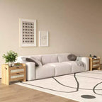 Comodino in Rattan, Comodino Boho con 2 Cassetti Contenitori, Tavolino da Salotto, Tavolino Laterale per Camera da Leto, Ufficio, Soggiorno