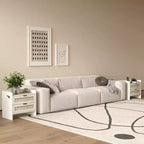 Comodino in Rattan, Comodino Boho con 2 Cassetti Contenitori, Tavolino da Salotto, Tavolino Laterale per Camera da Leto, Ufficio, Soggiorno