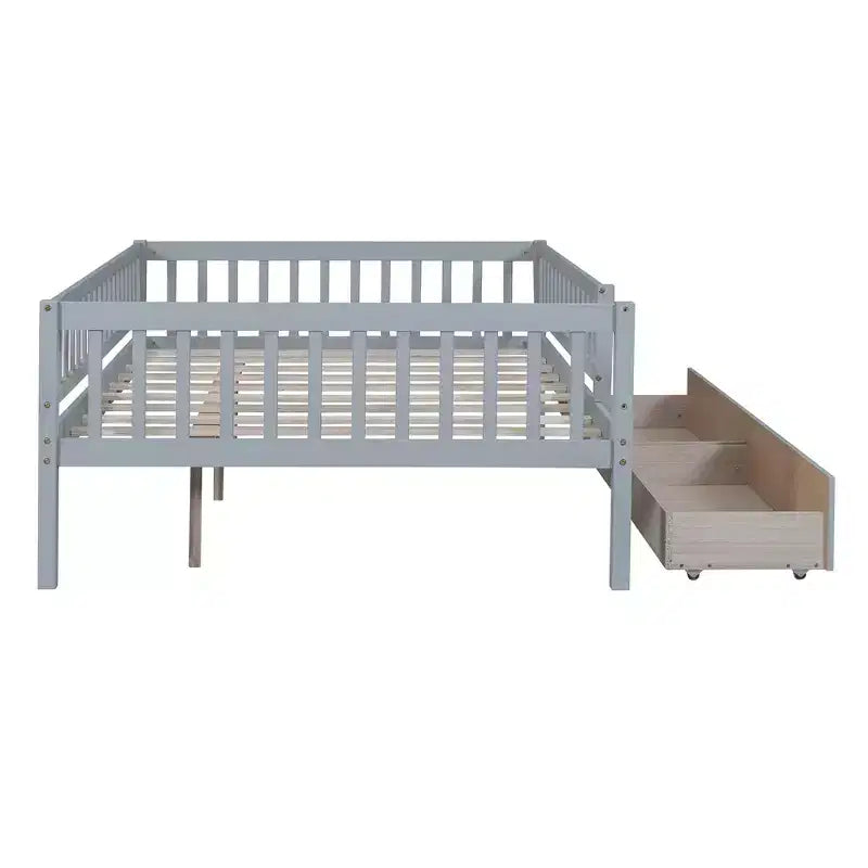 Lit de repos double Luxystar en bois avec deux tiroirs pour chambre d'enfant et chambre d'amis