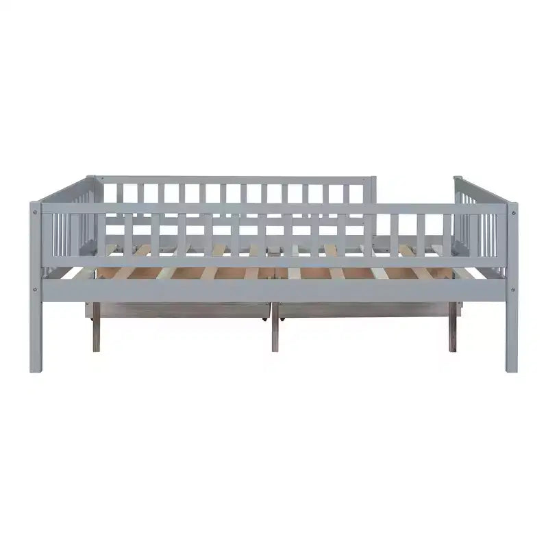 Lit de repos double Luxystar en bois avec deux tiroirs pour chambre d'enfant et chambre d'amis