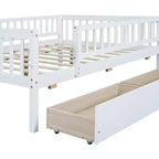 Lit de repos double Luxystar en bois avec deux tiroirs pour chambre d'enfant et chambre d'amis