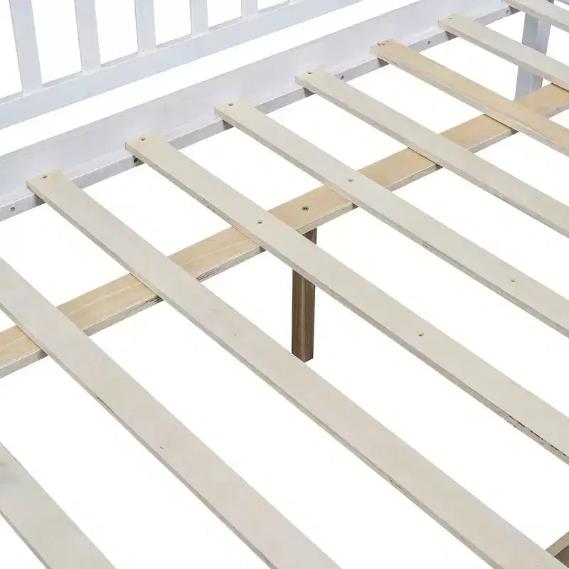 Lit de repos double Luxystar en bois avec deux tiroirs pour chambre d'enfant et chambre d'amis