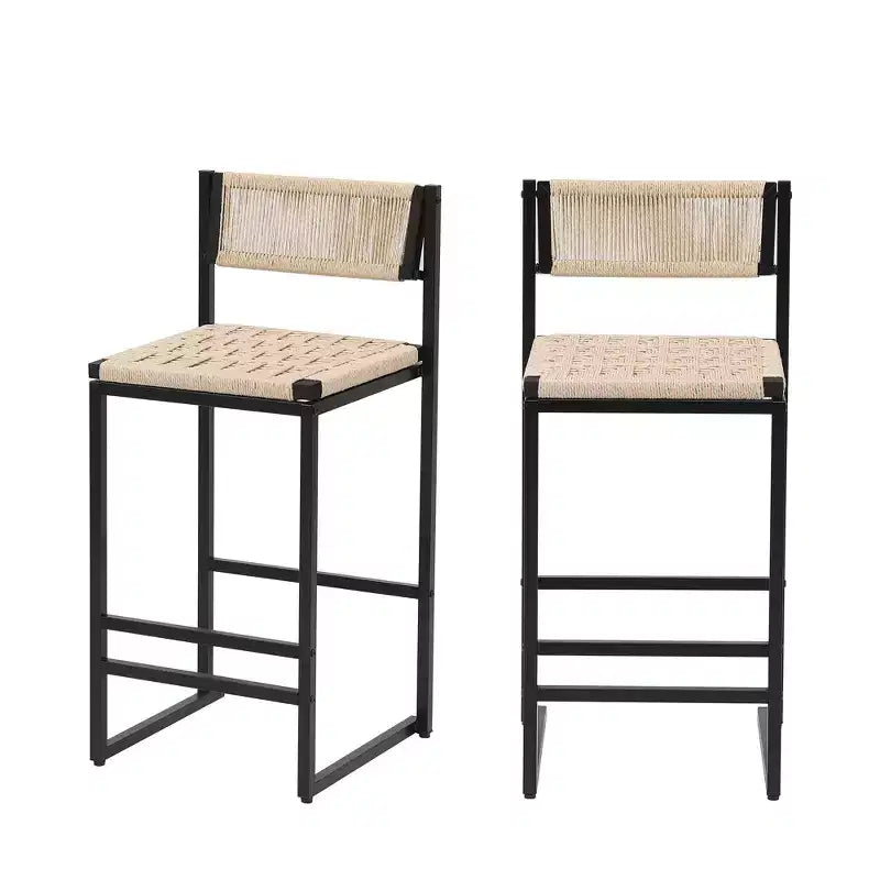 Okak Lot de 2 tabourets de bar à hauteur de comptoir 26/28 po, chaises de bar pivotantes à 180° avec dossiers et pieds en métal pour îlot de cuisine, café, vert