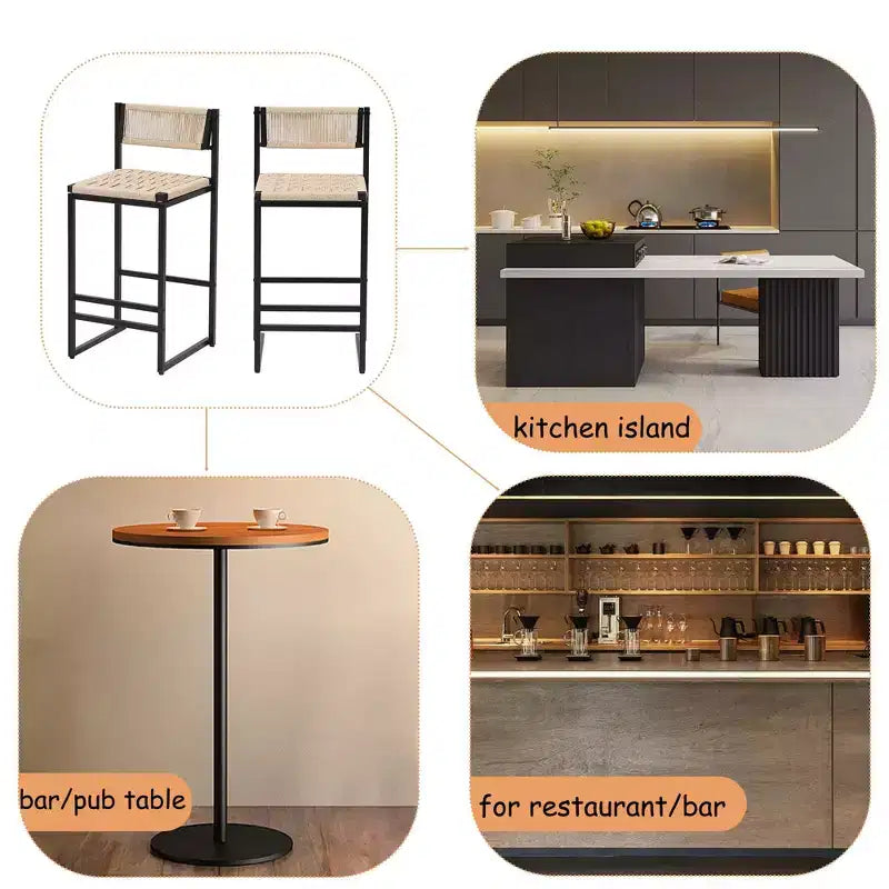Okak Lot de 2 tabourets de bar à hauteur de comptoir 26/28 po, chaises de bar pivotantes à 180° avec dossiers et pieds en métal pour îlot de cuisine, café, vert