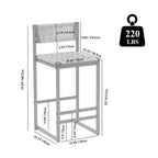 Okak Lot de 2 tabourets de bar à hauteur de comptoir 26/28 po, chaises de bar pivotantes à 180° avec dossiers et pieds en métal pour îlot de cuisine, café, vert