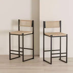 Okak Lot de 2 tabourets de bar à hauteur de comptoir 26/28 po, chaises de bar pivotantes à 180° avec dossiers et pieds en métal pour îlot de cuisine, café, vert
