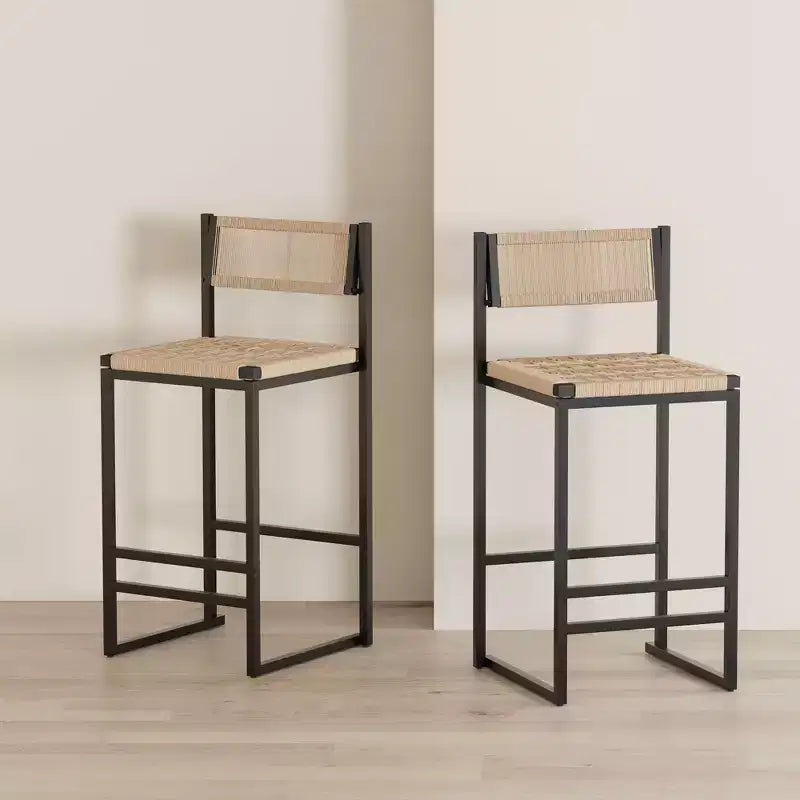 Okak Lot de 2 tabourets de bar à hauteur de comptoir 26/28 po, chaises de bar pivotantes à 180° avec dossiers et pieds en métal pour îlot de cuisine, café, vert