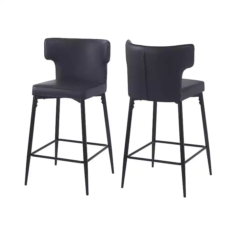 Okak Lot de 2 tabourets de bar à hauteur de comptoir 26/28 po, chaises de bar pivotantes à 180° avec dossiers et pieds en métal pour îlot de cuisine, café, vert