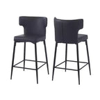 Okak Lot de 2 tabourets de bar à hauteur de comptoir 26/28 po, chaises de bar pivotantes à 180° avec dossiers et pieds en métal pour îlot de cuisine, café, vert