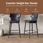 Okak Lot de 2 tabourets de bar à hauteur de comptoir 26/28 po, chaises de bar pivotantes à 180° avec dossiers et pieds en métal pour îlot de cuisine, café, vert