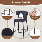 Okak Lot de 2 tabourets de bar à hauteur de comptoir 26/28 po, chaises de bar pivotantes à 180° avec dossiers et pieds en métal pour îlot de cuisine, café, vert