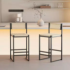 Okak Lot de 2 tabourets de bar à hauteur de comptoir 26/28 po, chaises de bar pivotantes à 180° avec dossiers et pieds en métal pour îlot de cuisine, café, vert