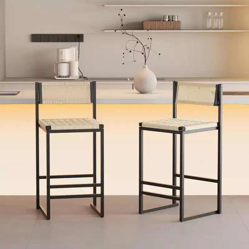 Okak Lot de 2 tabourets de bar à hauteur de comptoir 26/28 po, chaises de bar pivotantes à 180° avec dossiers et pieds en métal pour îlot de cuisine, café, vert