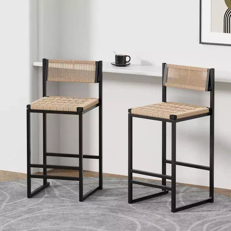 Okak Lot de 2 tabourets de bar à hauteur de comptoir 26/28 po, chaises de bar pivotantes à 180° avec dossiers et pieds en métal pour îlot de cuisine, café, vert