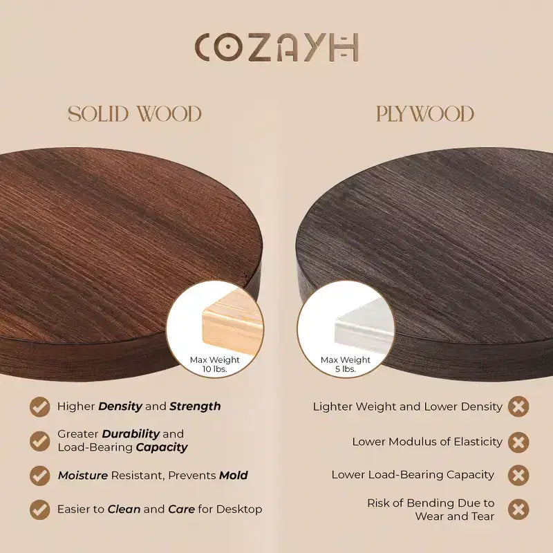 COZAYH Tavolino da Salotto Piccolo con Piedistallo, Arredamento Soggiorno, Espresso Chiaro, Set da 2
