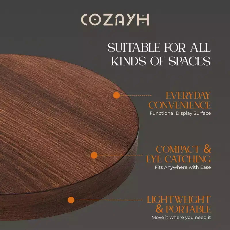COZAYH Tavolino da Salotto Piccolo con Piedistallo, Arredamento Soggiorno, Espresso Chiaro, Set da 2