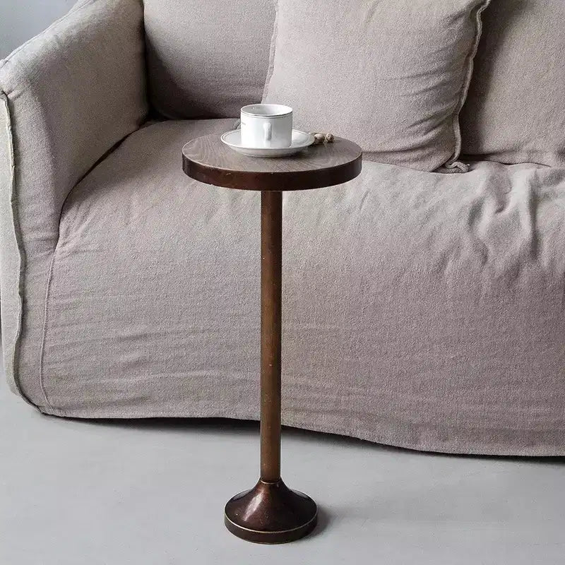 COZAYH Tavolino da Salotto Piccolo con Piedistallo, Arredamento Soggiorno, Espresso Chiaro, Set da 2