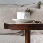 COZAYH Tavolino da Salotto Piccolo con Piedistallo, Arredamento Soggiorno, Espresso Chiaro, Set da 2