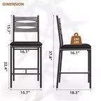 COZONY Lot de 2 tabourets de bar, chaises de bar hauteur comptoir avec dossier et repose-pieds, tabourets de bar en bois rembourrés en similicuir pour îlot de cuisine, salle à manger