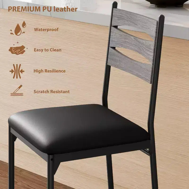 COZONY Lot de 2 tabourets de bar, chaises de bar hauteur comptoir avec dossier et repose-pieds, tabourets de bar en bois rembourrés en similicuir pour îlot de cuisine, salle à manger