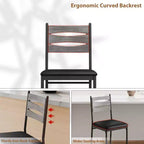 COZONY Lot de 2 tabourets de bar, chaises de bar hauteur comptoir avec dossier et repose-pieds, tabourets de bar en bois rembourrés en similicuir pour îlot de cuisine, salle à manger