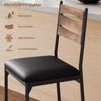 COZONY Lot de 2 tabourets de bar, chaises de bar hauteur comptoir avec dossier et repose-pieds, tabourets de bar en bois rembourrés en similicuir pour îlot de cuisine, salle à manger