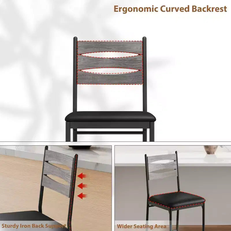 COZONY Lot de 2 tabourets de bar, chaises de bar hauteur comptoir avec dossier et repose-pieds, tabourets de bar en bois rembourrés en similicuir pour îlot de cuisine, salle à manger