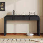 Consolle da ingresso minimalista Whisen con curve morbide e arrotondate, eleganti cassetti scanalati e superficie lucida e resistente