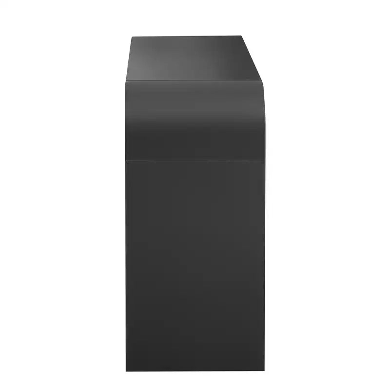 Consolle da ingresso minimalista Whisen con curve morbide e arrotondate, eleganti cassetti scanalati e superficie lucida e resistente